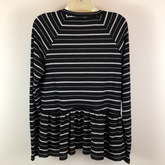 NWT William Rast Gryphon Striped Waffle Knit Peplum Top Size Medium - Picture 5 of 6